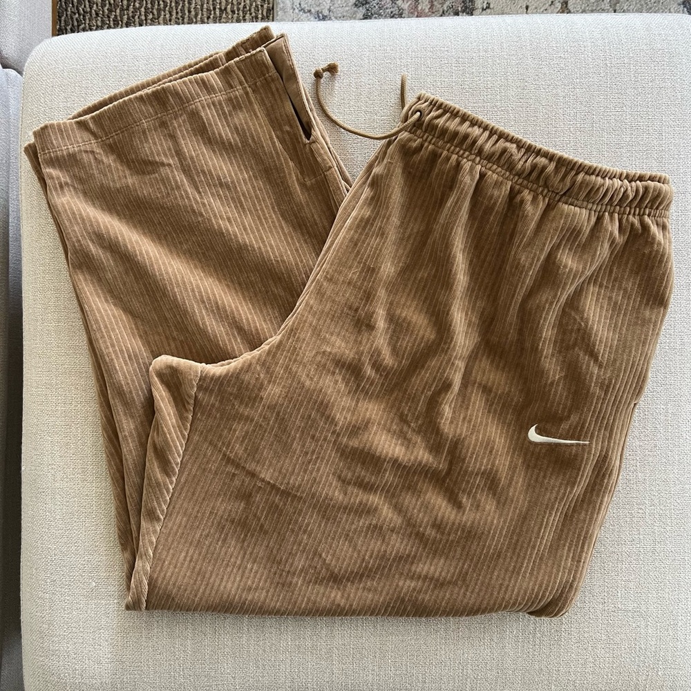 Nike Tan Corduroy High Rise Bottoms